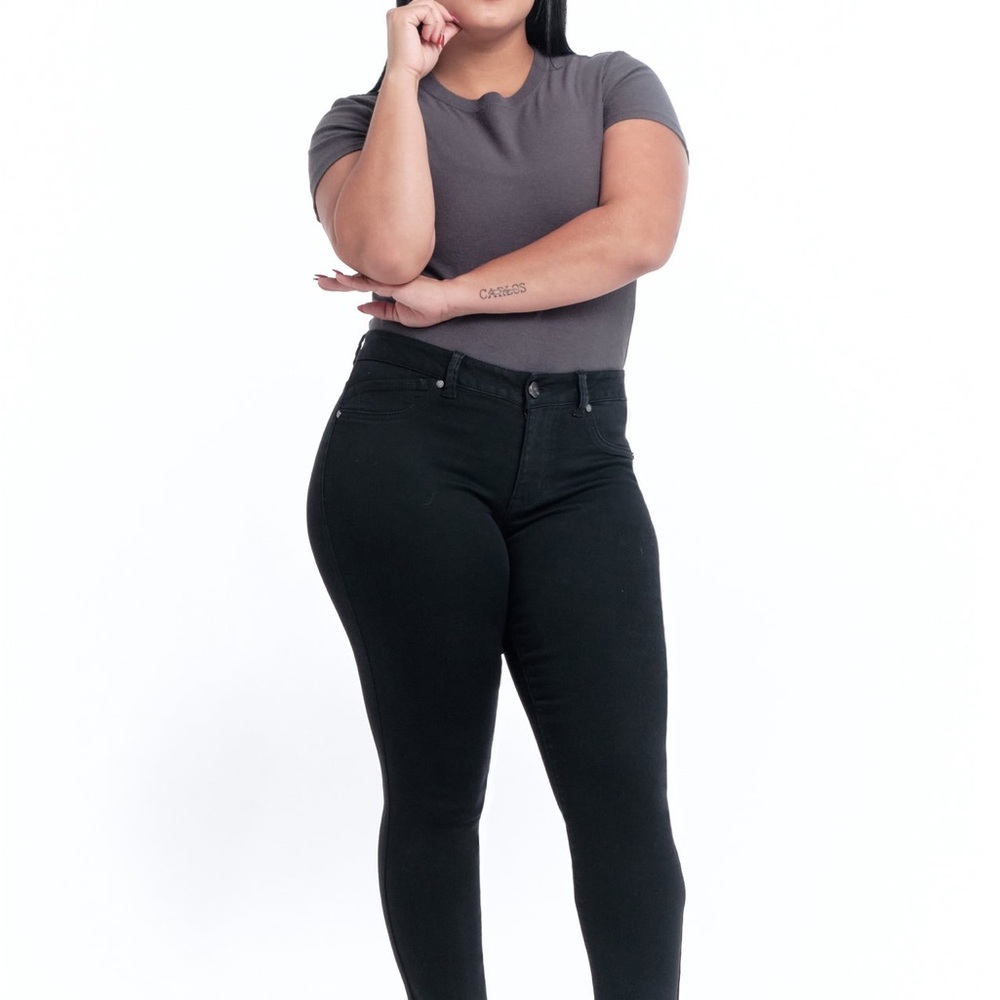1822 Contour Denim Black Skinny Jeans High-Waisted Stretch size 20W
